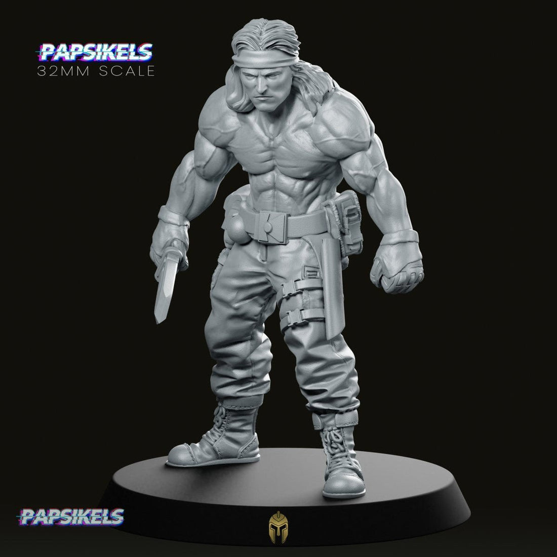 Army Callin Tobs with Knife – Sci-fi Warrior Miniature - We Print Miniatures