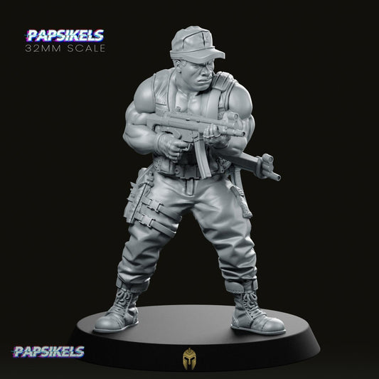 Colemin Abrahan with Machine Gun – Sci-fi Miniature - We Print Miniatures