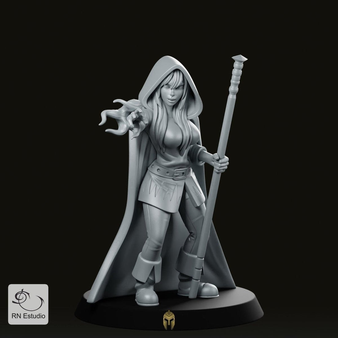 Female Mage Sorceress – Fantasy Miniature for Tabletop Games - We Print Miniatures