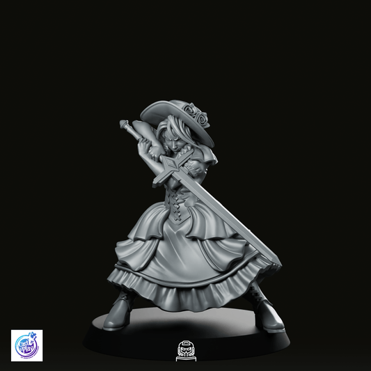 Fighter Lady Miniature - We Print Miniatures