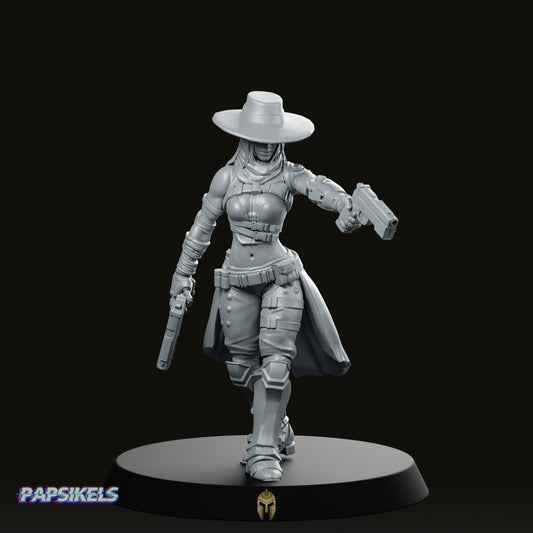 Kate Bane Cyberpunk Miniature – The Stylish Gunslinger for Sci-Fi Tabletop Games - We Print Miniatures