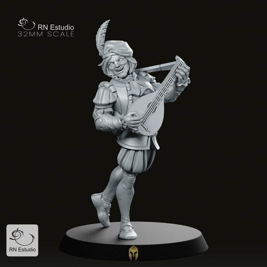 Melodic Companion – Bard Delionne Fantasy Miniature for Tabletop RPGs - We Print Miniatures