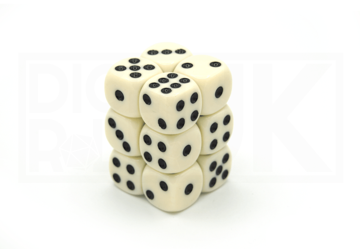 12X16MM Dice Block | Opaque Ivory - DiceRoll UK - We Print Miniatures