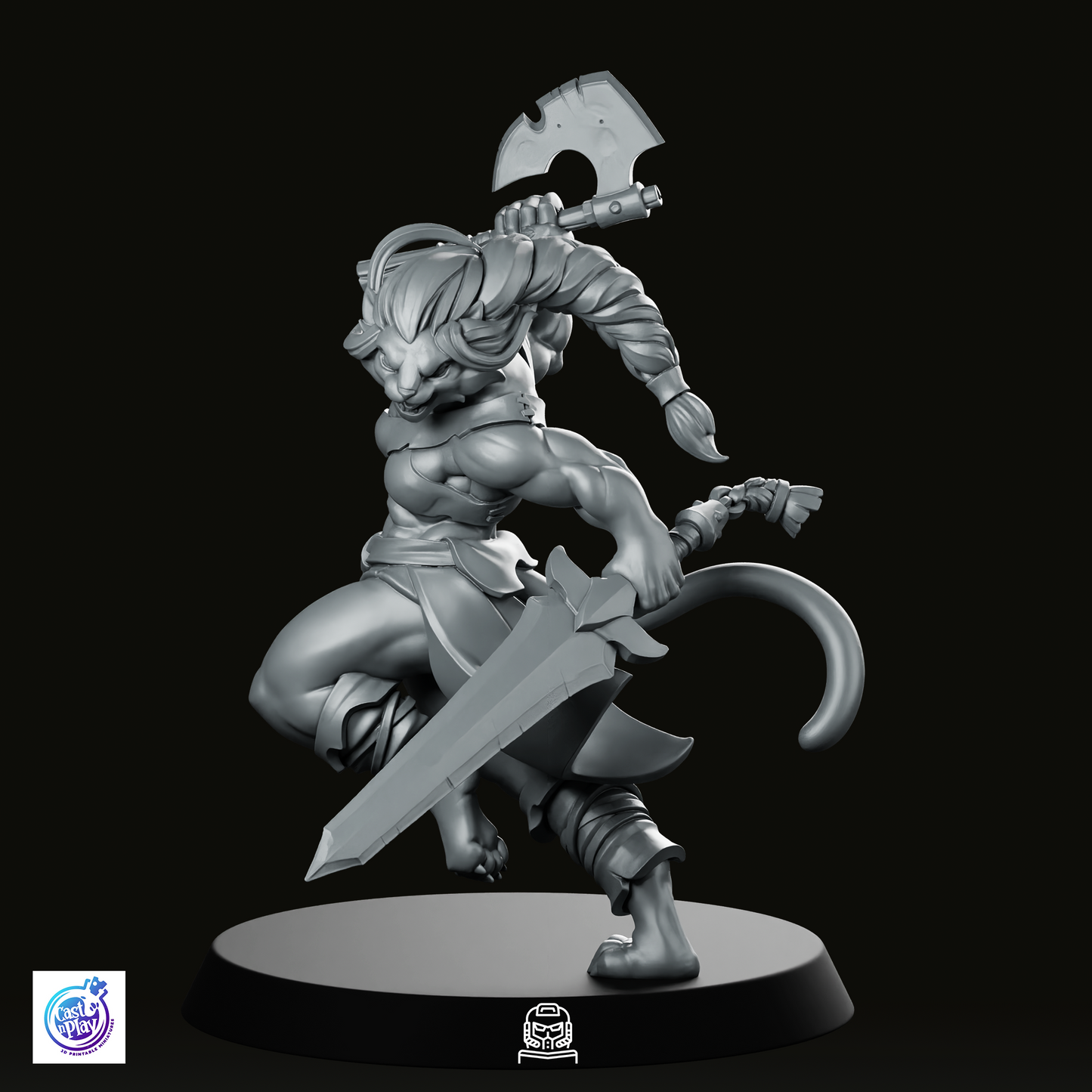 Catfolk Barbarian B Miniature