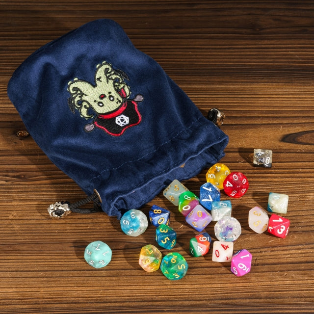 Plunderpus | Flanell-Würfelbeutel mit Kordelzug | Blau
