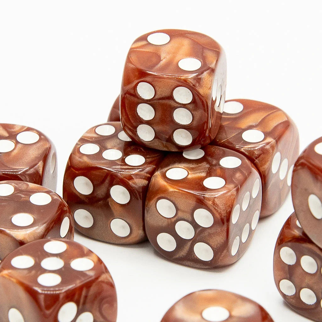 16 mm D6 | Perlkaffee | Runde Kante | 12er-Pack