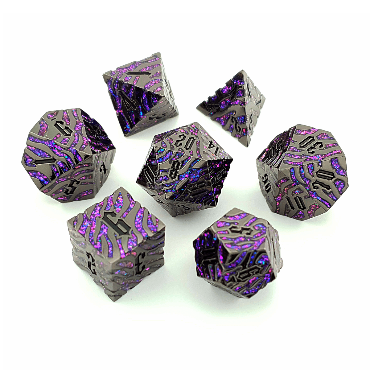 Arcane Fracture | Solid Metal Dice | 7 Piece Set - Tabletop Dominion - We Print Miniatures