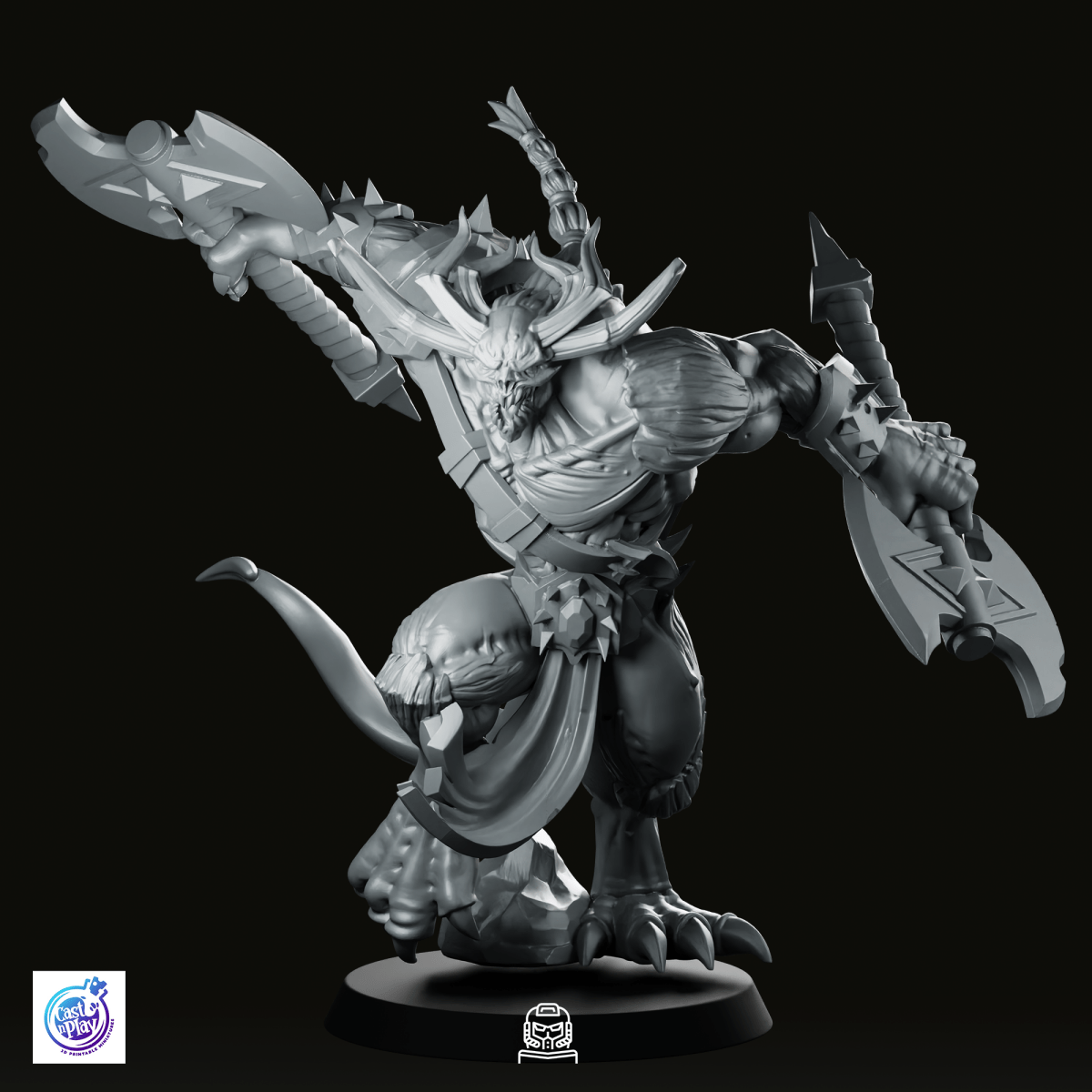 Attacking Berserker Miniature - CastNPlay - We Print Miniatures