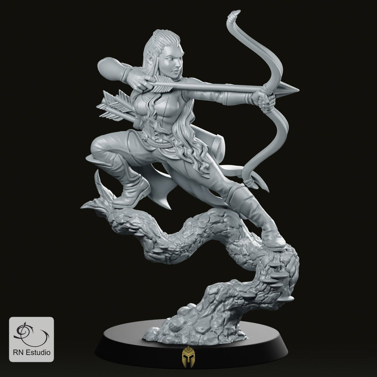 Aurielle with Bow Miniature - We Print Miniatures