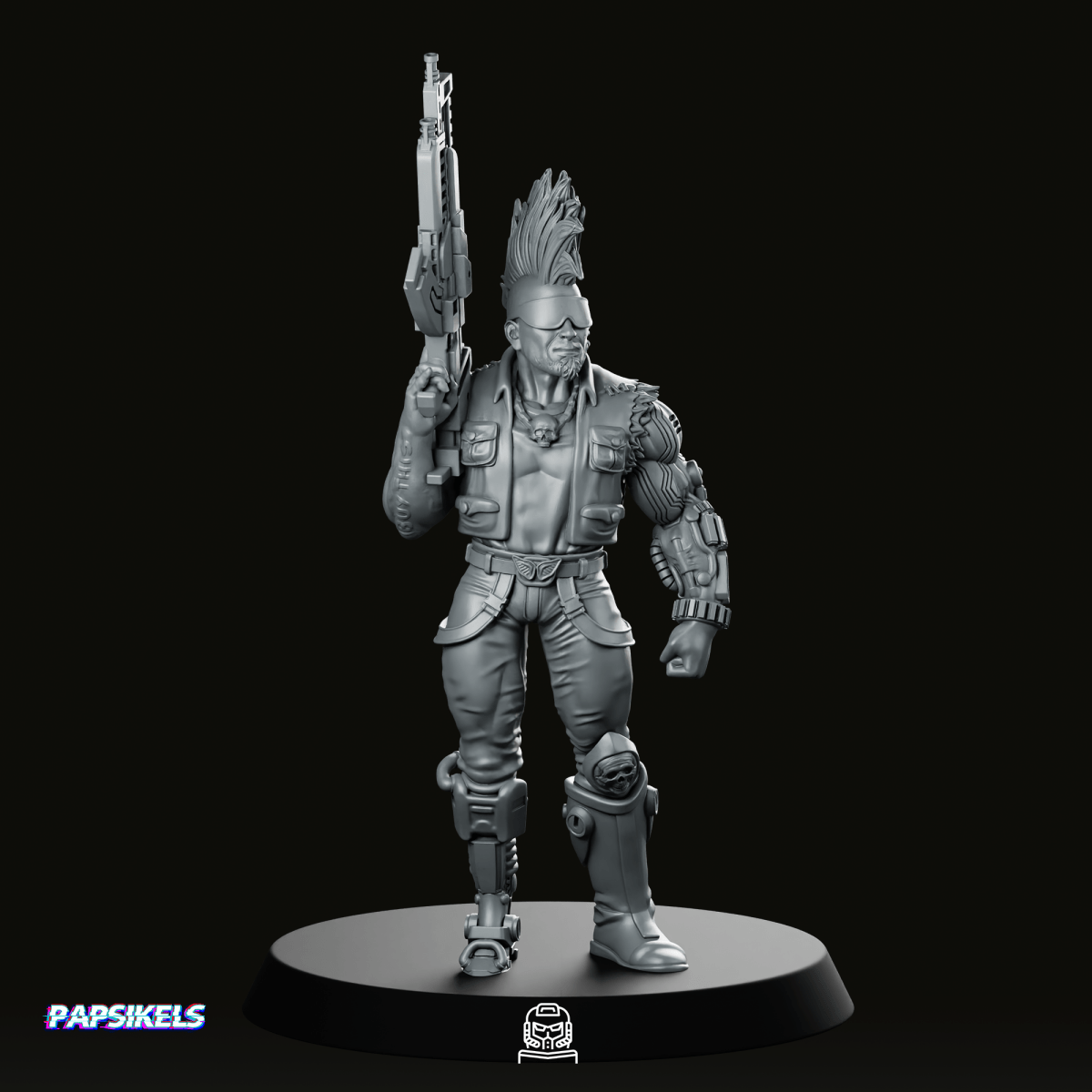 Bert Munrosh Cyber Gunsmith Miniature - Papsikels Miniatures - We Print Miniatures