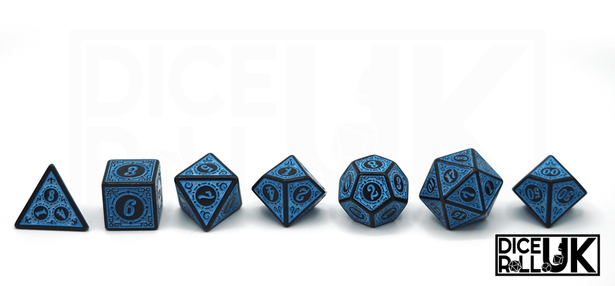 Carved Dice - Blue - DiceRoll UK - We Print Miniatures