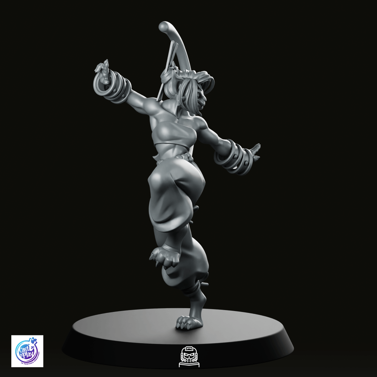 Catfolk Monk B Miniature - CastNPlay - We Print Miniatures