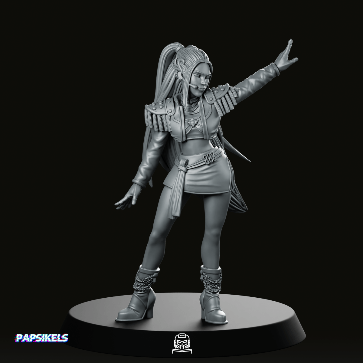 Concert Demon Hunter Mira Miniature - Papsikels Miniatures - We Print Miniatures