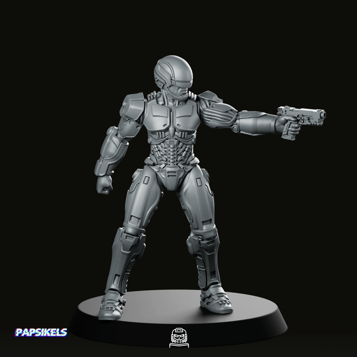 Cop Robo 2014 Silver 1 Miniature - Papsikels Miniatures - We Print Miniatures