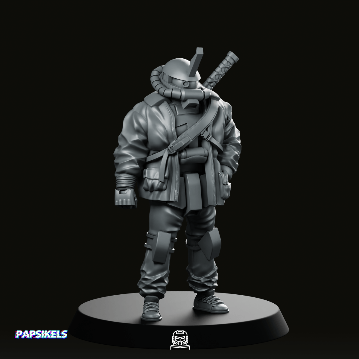 Cyber Mecha Street Punk Gouf 1 Miniature - Papsikels Miniatures - We Print Miniatures