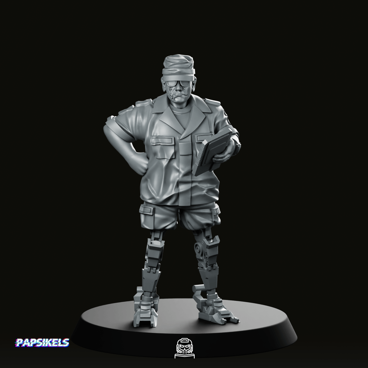 Cyborg Colonial Marshal 2 Miniature - Papsikels Miniatures - We Print Miniatures