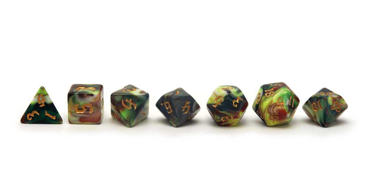 Dark Magic Dice - Chaotic Green - DiceRoll UK - We Print Miniatures