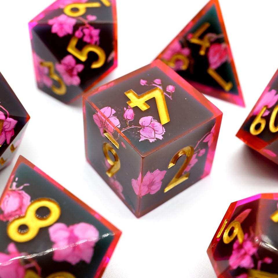 Death Blossom | Art Core Dice| 7 Piece Set - Tabletop Dominion - We Print Miniatures