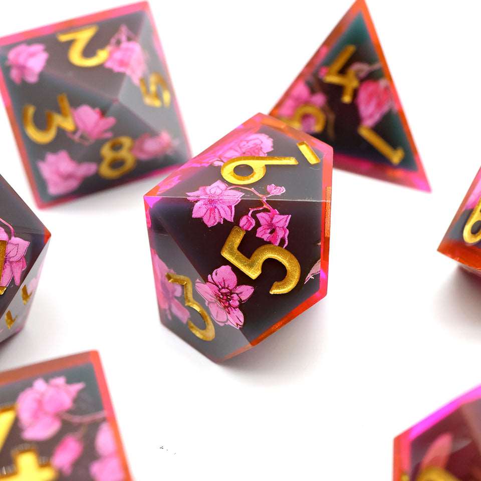 Death Blossom | Art Core Dice| 7 Piece Set - Tabletop Dominion - We Print Miniatures