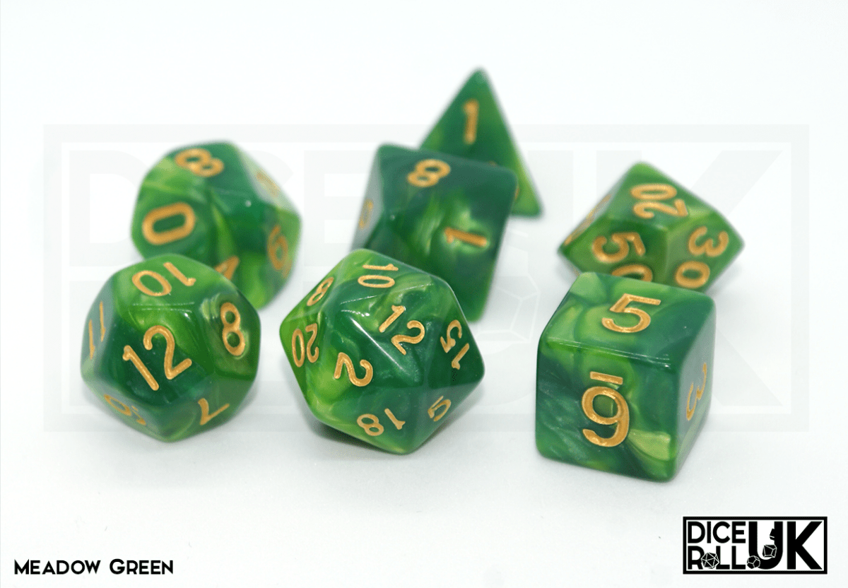 Elemental Dice | Meadow Green - DiceRoll UK - We Print Miniatures