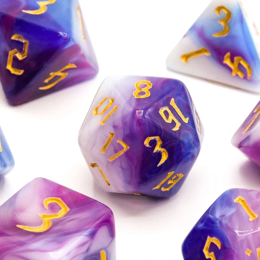 Ethereal Wave | Acrylic Dice | 7 Piece Set - Tabletop Dominion - We Print Miniatures