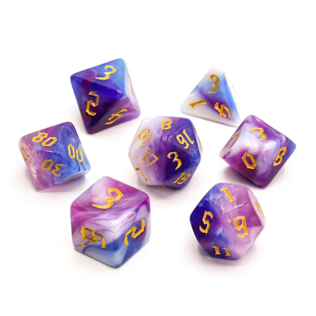 Ethereal Wave | Acrylic Dice | 7 Piece Set - Tabletop Dominion - We Print Miniatures