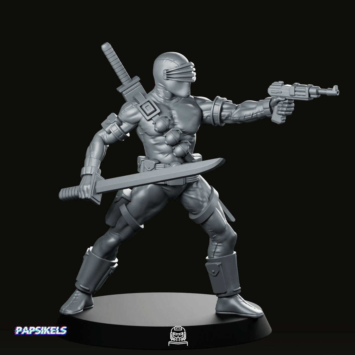 Eyed Snake Commando 2 Miniature - Papsikels Miniatures - We Print Miniatures