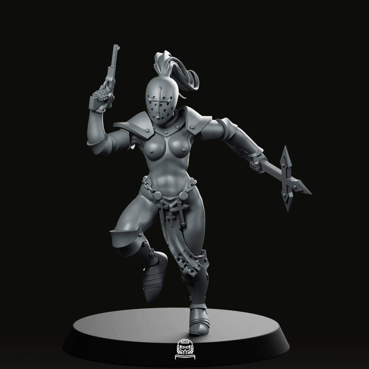 Fanatic Female Trench Crusade Miniature - Onmioji - We Print Miniatures