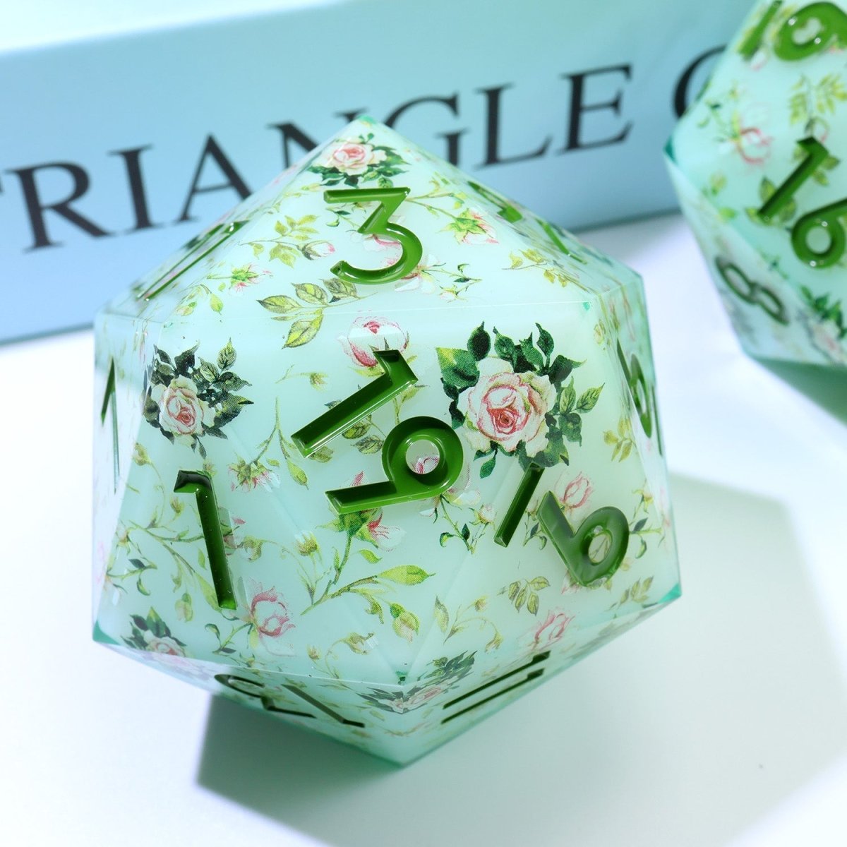 Floral Notes | 33mm D20 | Oversized Art Core Dice - Tabletop Dominion - We Print Miniatures