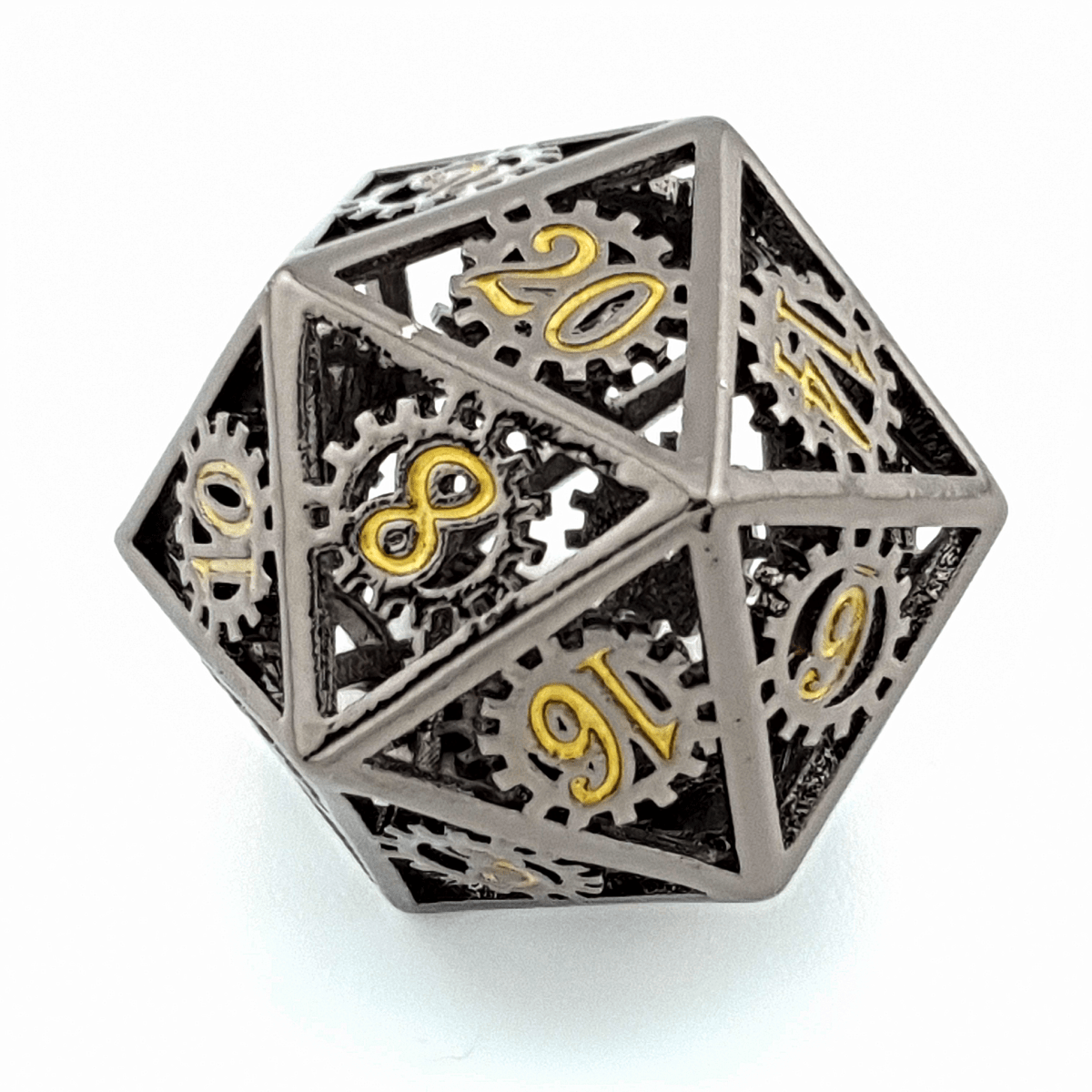 Gears of Fate | Hollow Metal Dice | 7 Piece Set - Tabletop Dominion - We Print Miniatures