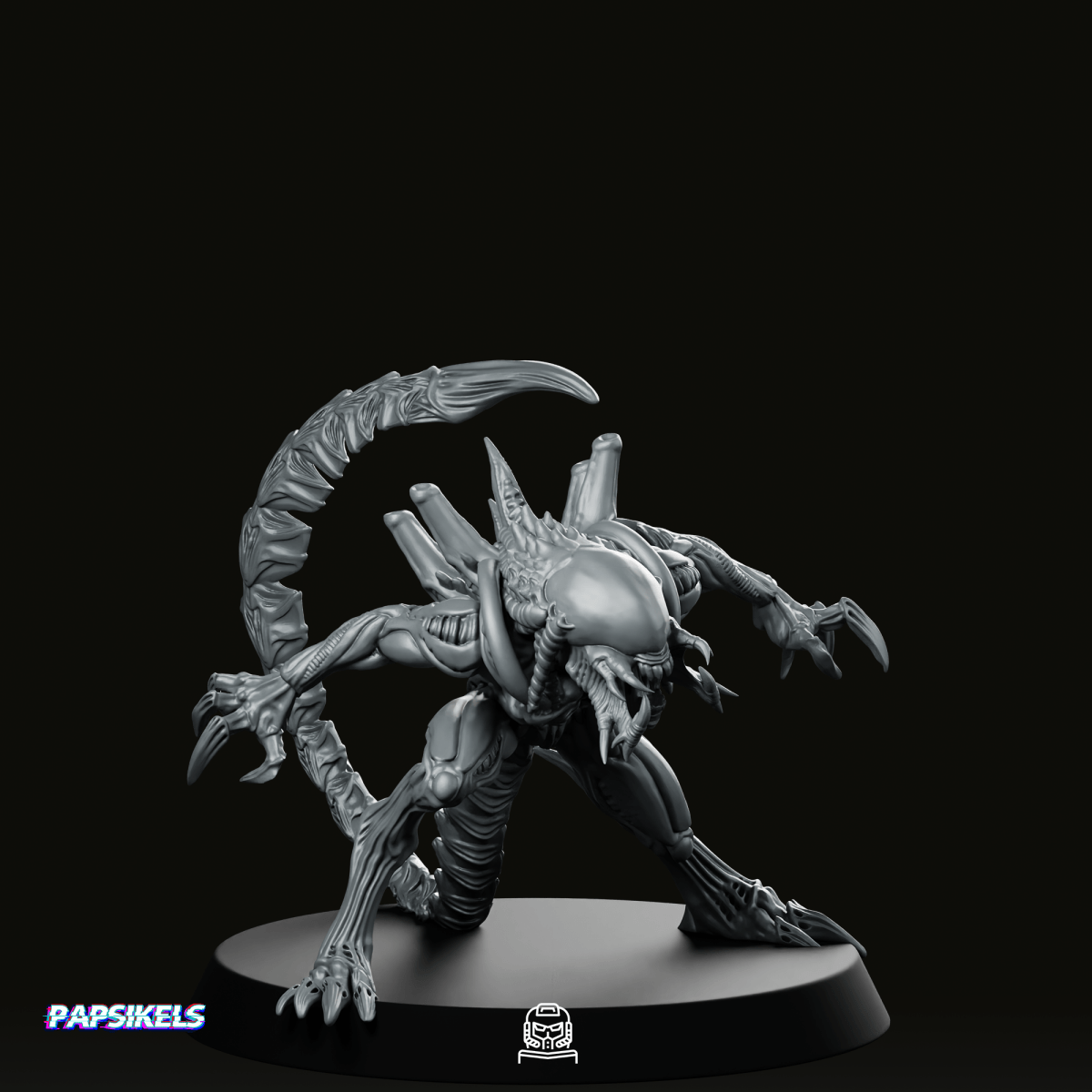 Gigerian Skull Hunter Hybrid E Miniature - Papsikels Miniatures - We Print Miniatures