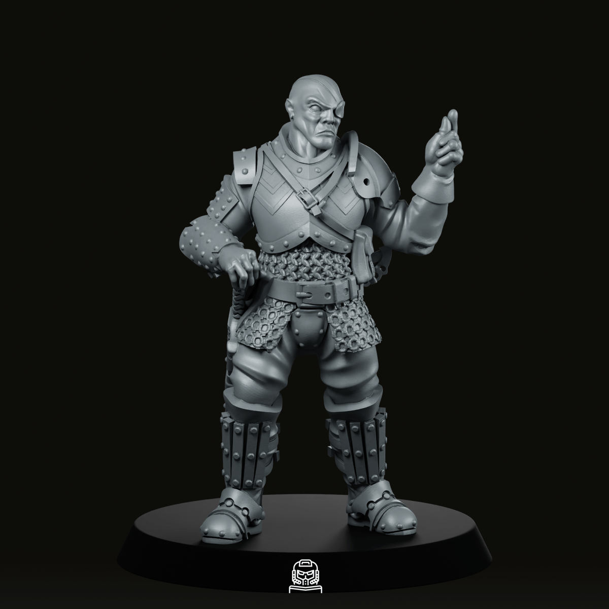 Goon Lieutenant Front Miniature - Across The Realms - We Print Miniatures