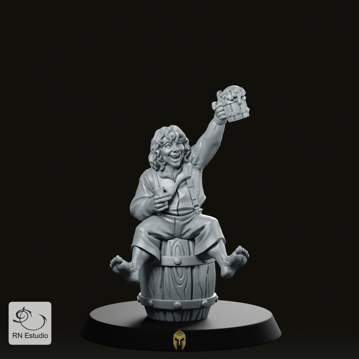Halfling Pip Fantasy Miniature - RN Estudio - We Print Miniatures