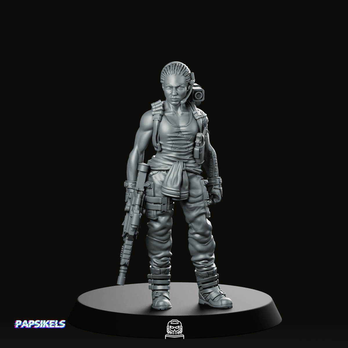 Human Colonial Marine Colonel Eula Hendricks 5 Miniature - Papsikels Miniatures - We Print Miniatures
