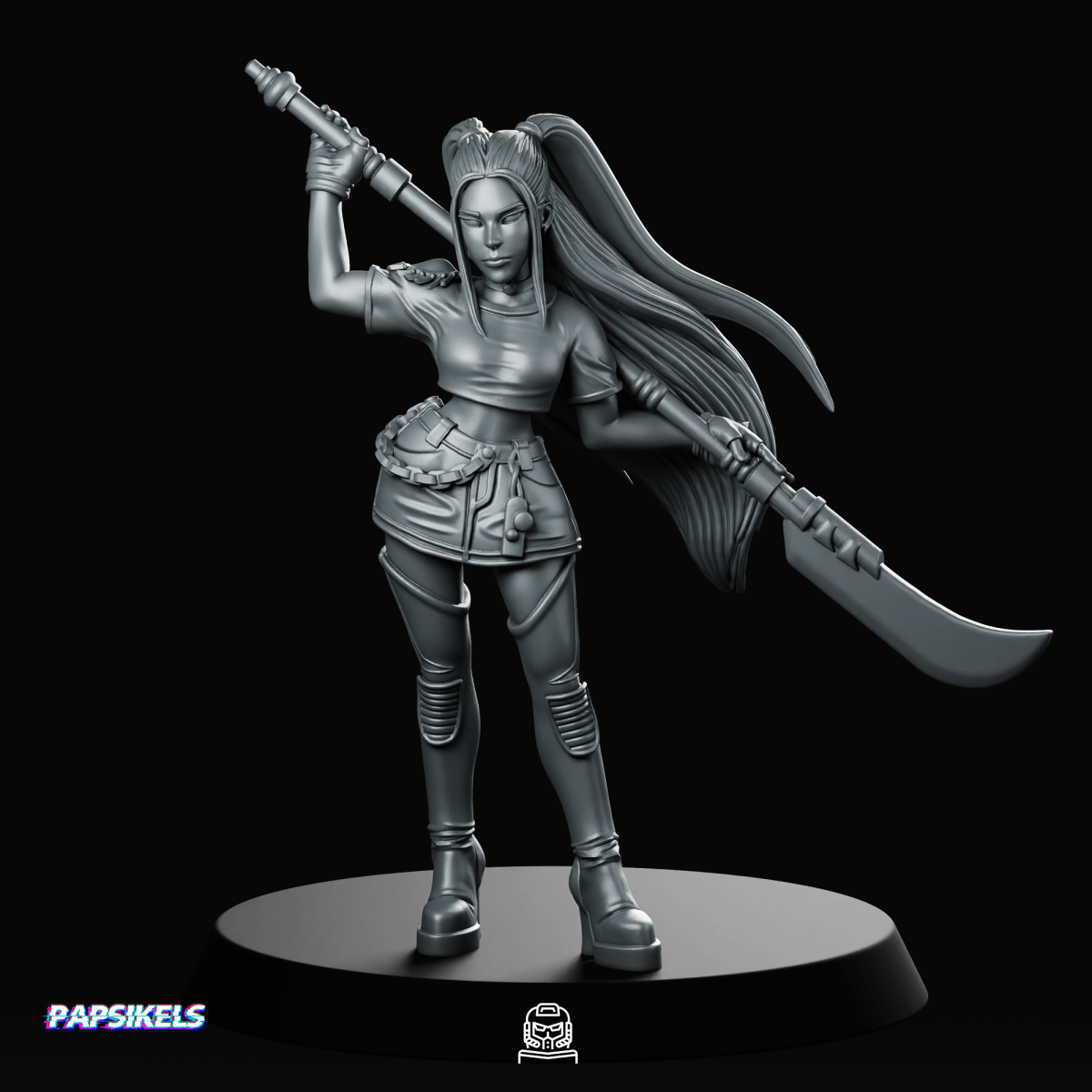 Idol Demon Hunter Mira Miniature - Papsikels Miniatures - We Print Miniatures