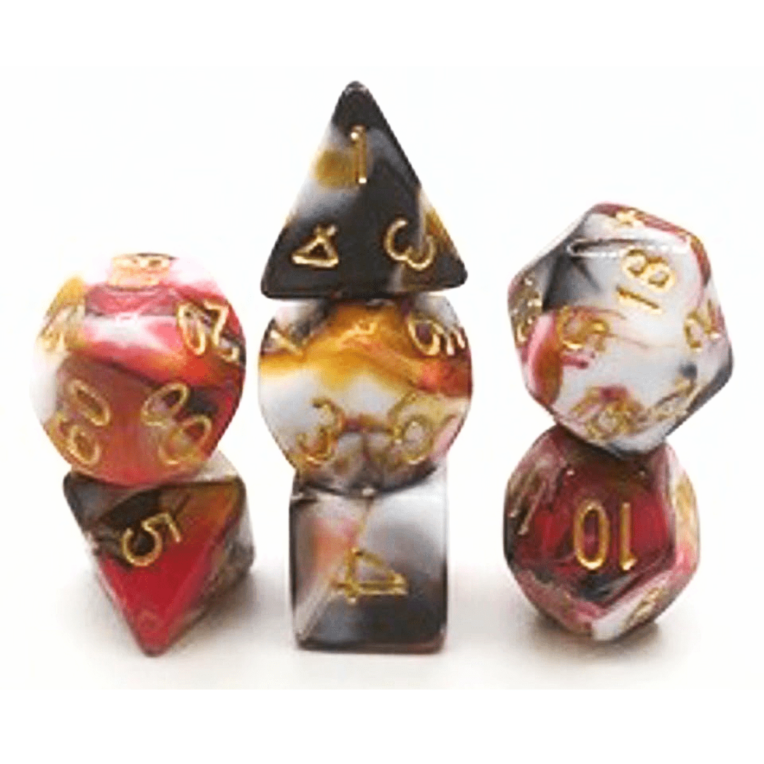 Infernal Storm | Acrylic Dice | 7 Piece Set - Tabletop Dominion - We Print Miniatures
