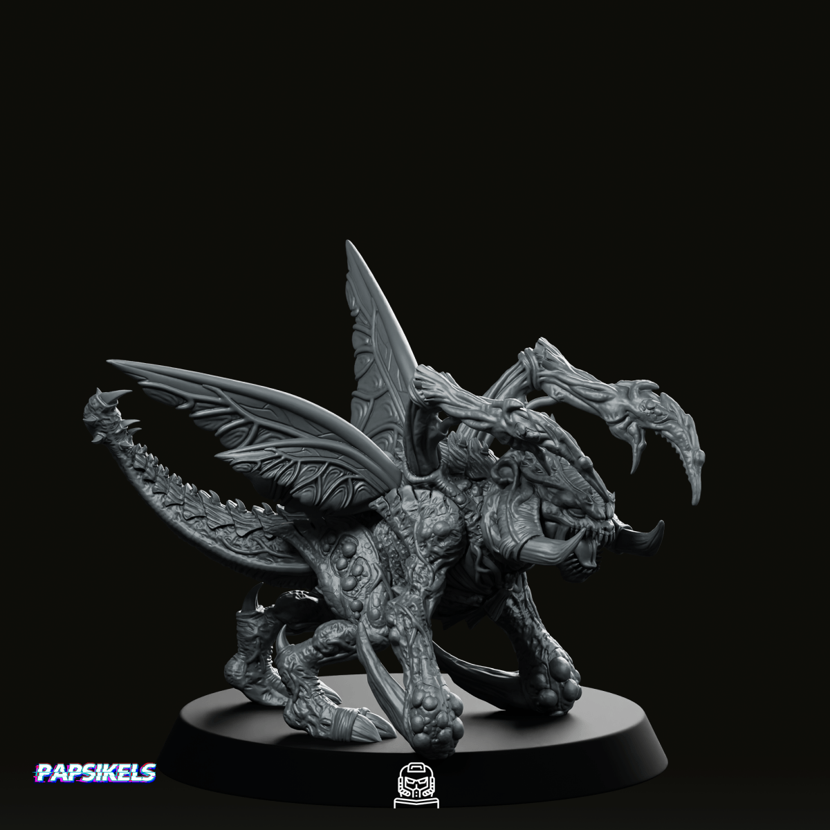 Insectoid Alien Basic Frontline Warrior 1 Miniature - Papsikels Miniatures - We Print Miniatures