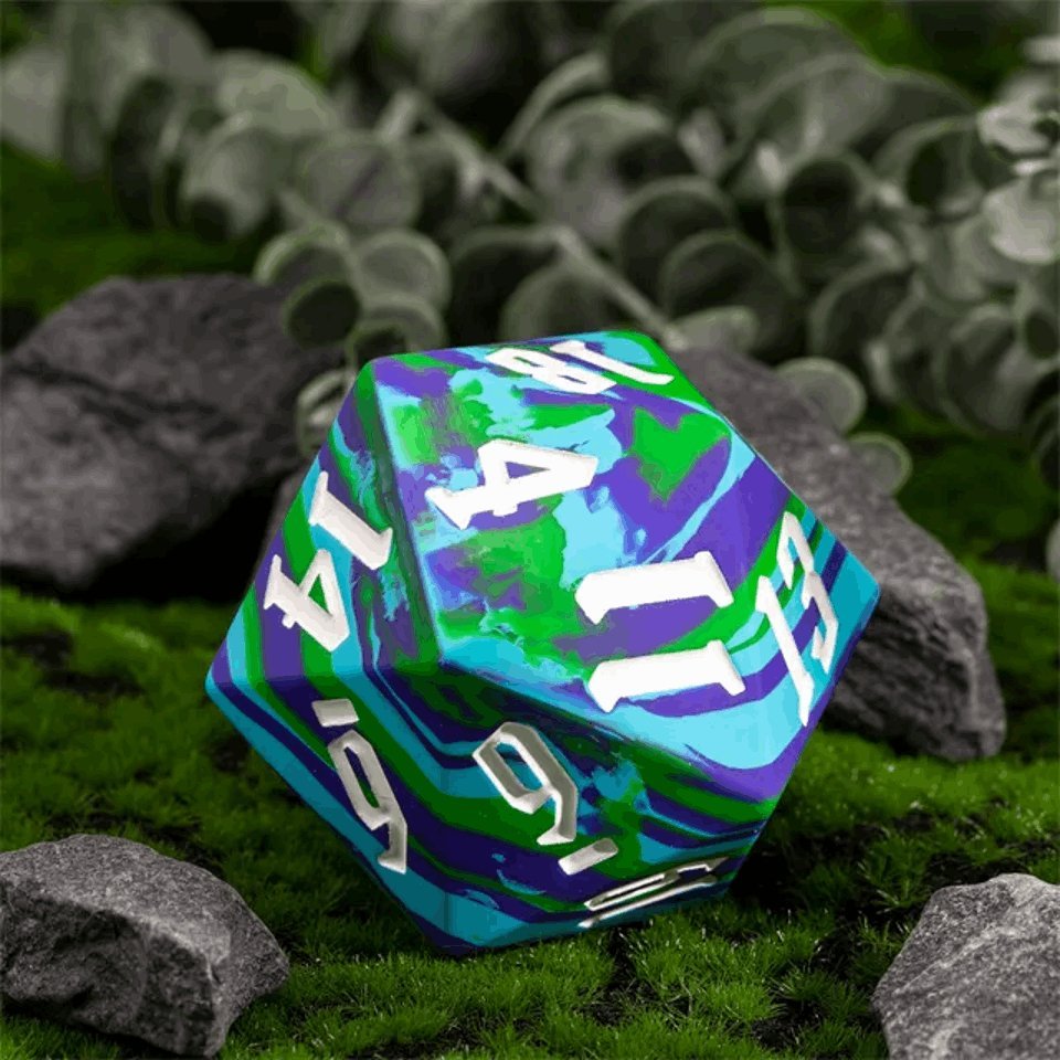 Jester's Bounce | D20 Silicone | Blue Green - Tabletop Dominion - We Print Miniatures