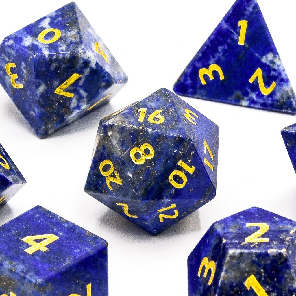 Lapis Lazuli | Natural Gemstone | 7 Piece Set - Tabletop Dominion - We Print Miniatures
