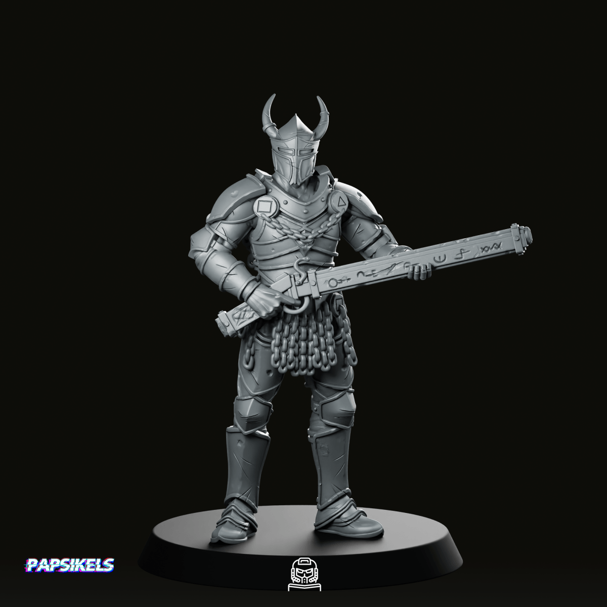 Lardizabal Hell Knight 2 Miniature - Papsikels Miniatures - We Print Miniatures