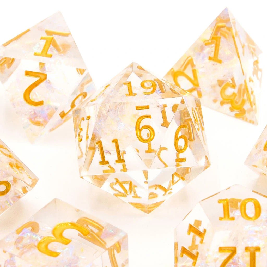 Lightbringer | Sharp Edge Dice | 7 Piece Set - Tabletop Dominion - We Print Miniatures