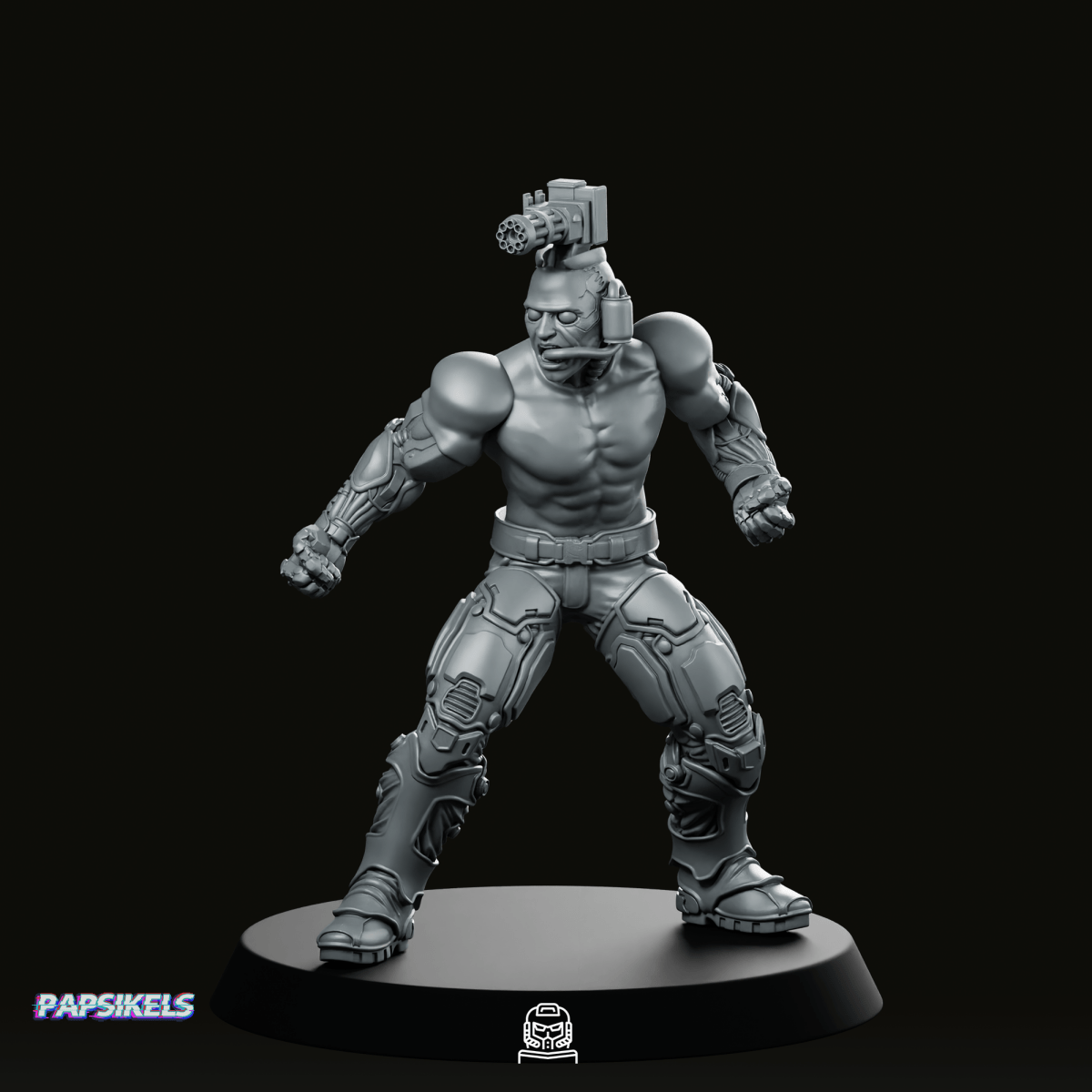Mechanically Augmented Agent 3 Miniature - Papsikels Miniatures - We Print Miniatures