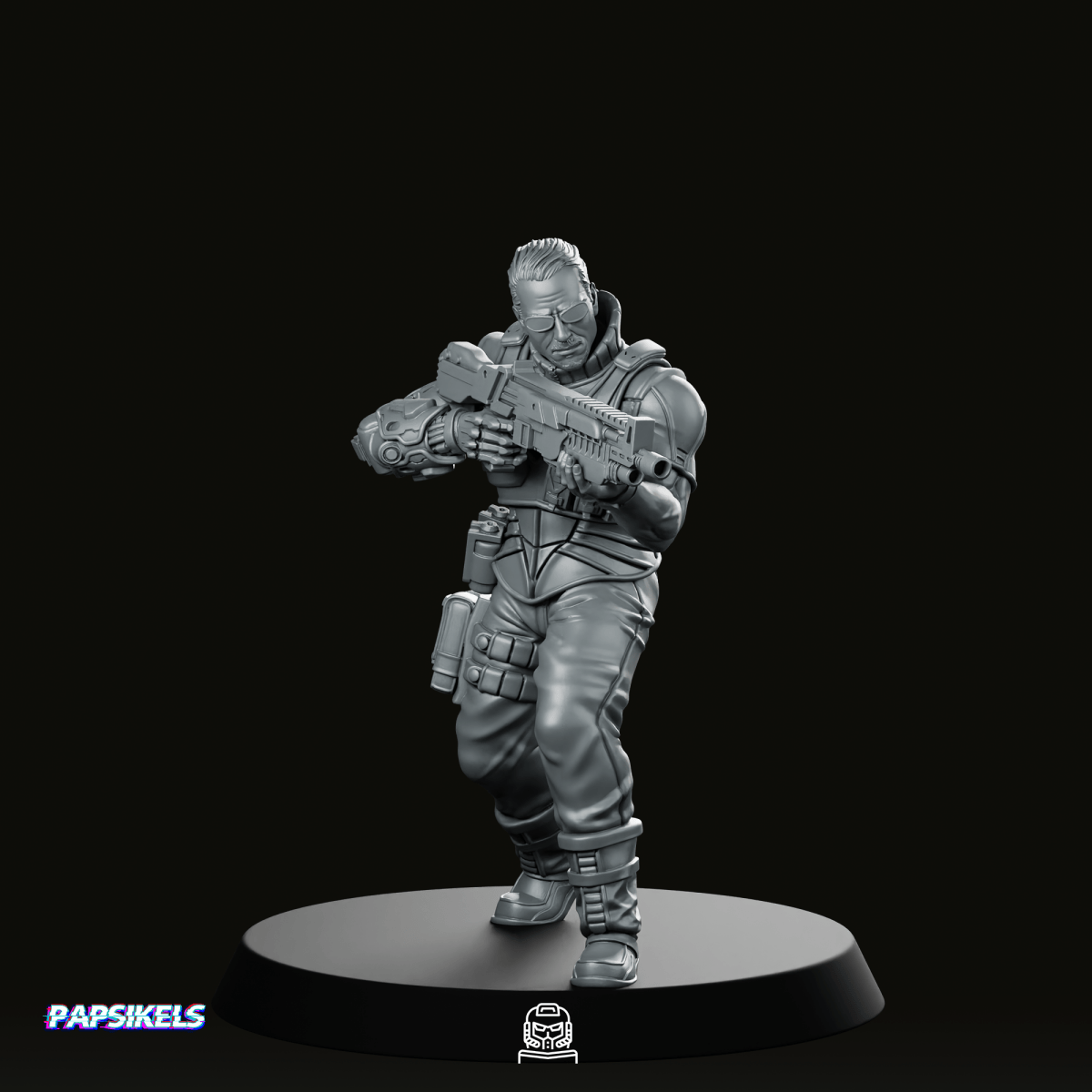 Mechanically Augmented Soldier 2 Miniature - Papsikels Miniatures - We Print Miniatures