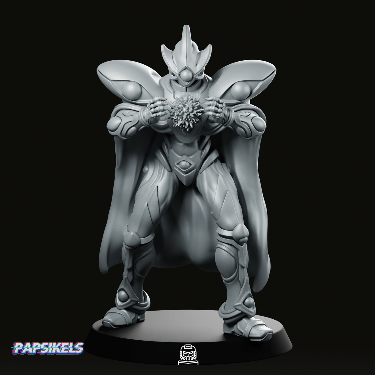 Mysterious Golden Bio Techno Man 2 Miniature - Papsikels Miniatures - We Print Miniatures
