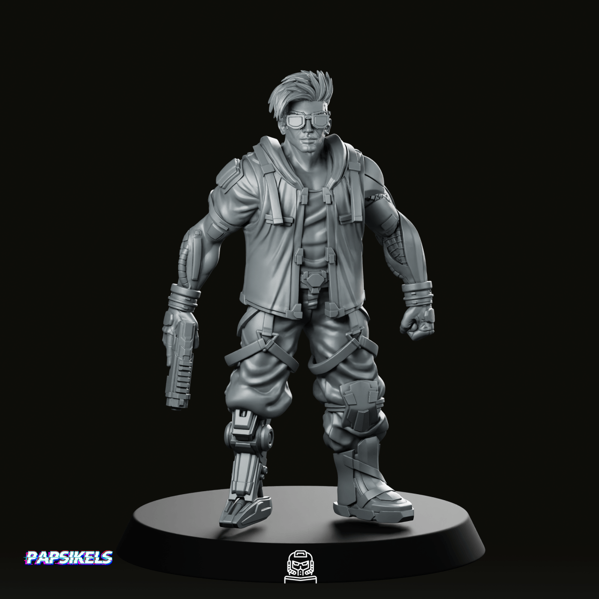 Nashville Cyberpunk Male Miniature - Papsikels Miniatures - We Print Miniatures