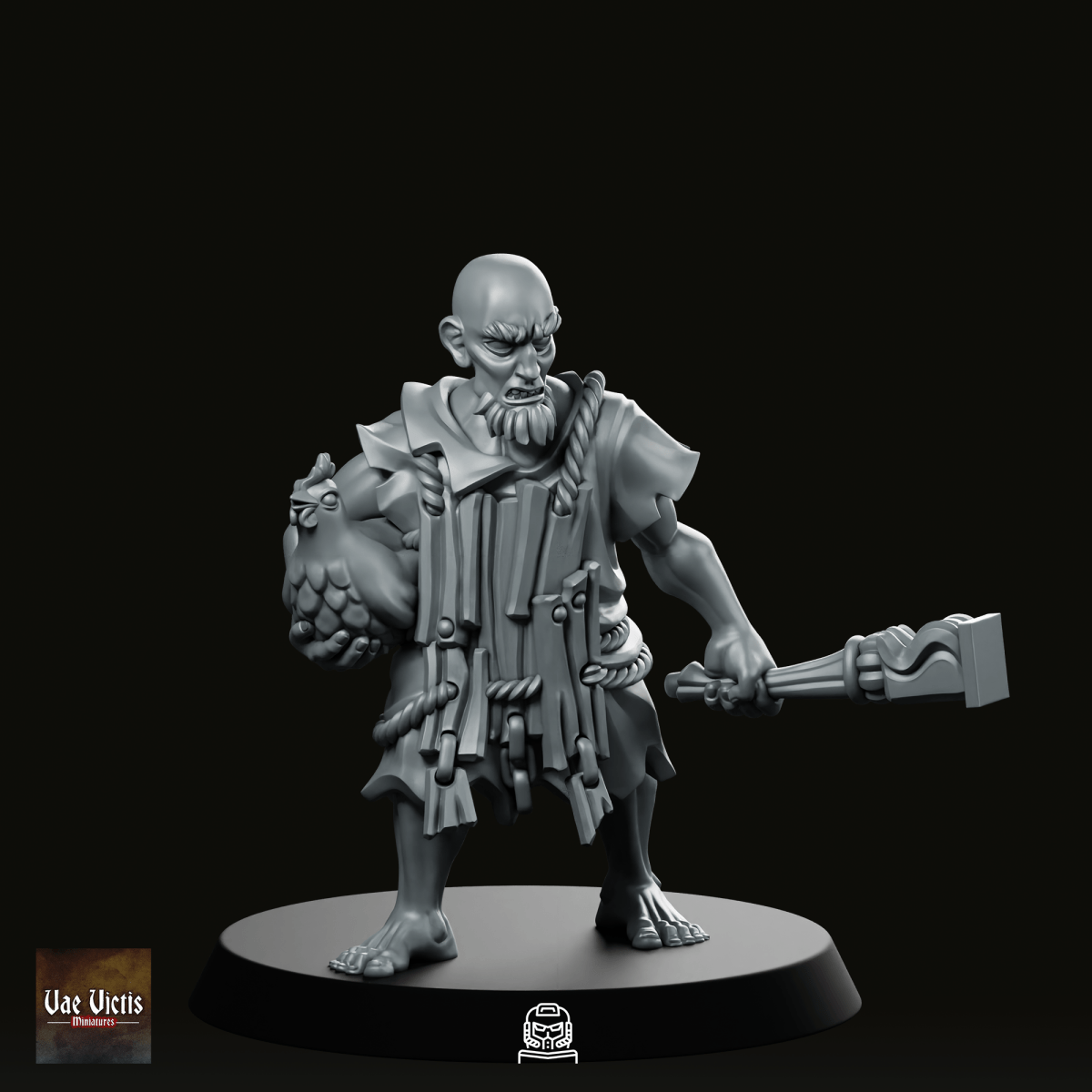 Old Man And His Chicken Miniature - Vae Victus Miniatures - We Print Miniatures