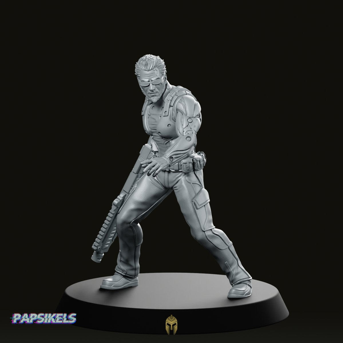 Papz Industries Cybernetic Chief Security 2 Miniature -Papsikels Miniatures - We Print Miniatures