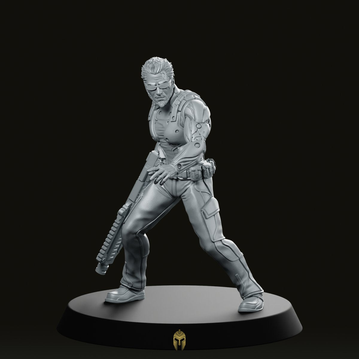 Papz Industries Cybernetic Chief Security 2 Miniature -Papsikels Miniatures - We Print Miniatures