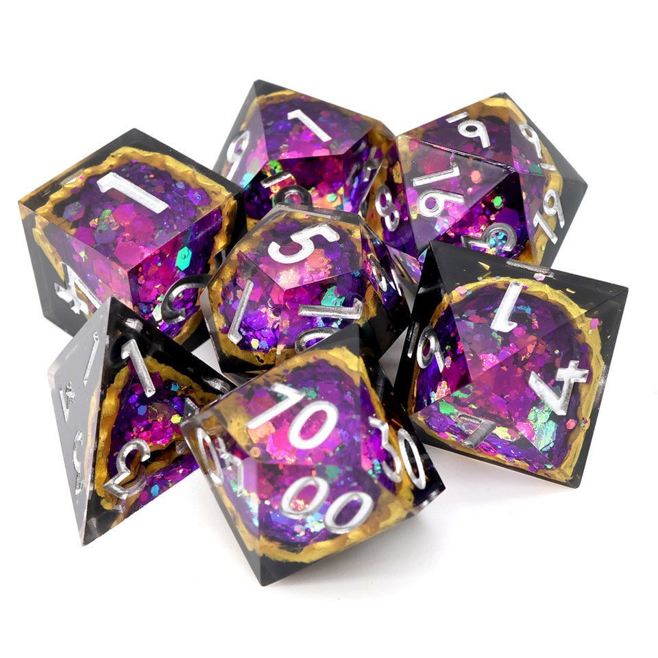 Regal Relic | Geode Dice | 7 Piece Set - Tabletop Dominion - We Print Miniatures
