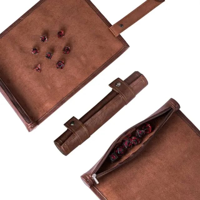 Scroll of Holding (Brown) | Vegan Leather Dice Mat - Tabletop Dominion - We Print Miniatures